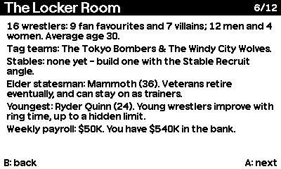 The Locker Room page of the company tour